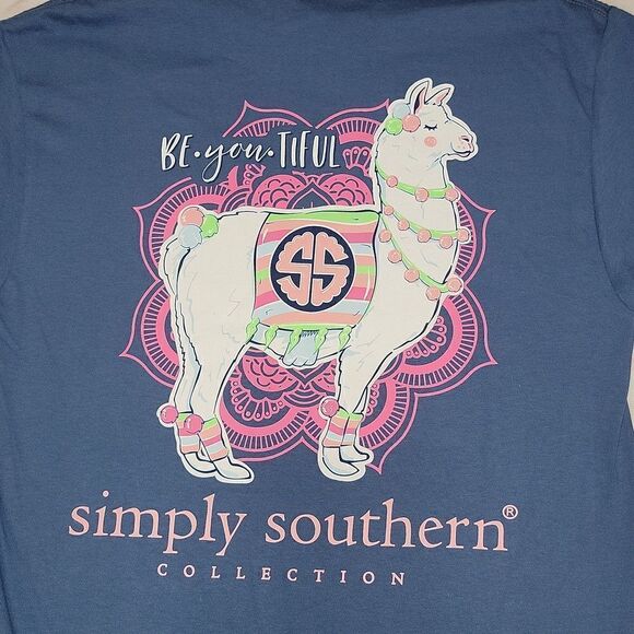New Simply Southern Be•you•Tiful Llama Short Sleeve Shirt & Sticker Size S Small - Picture 6 of 6